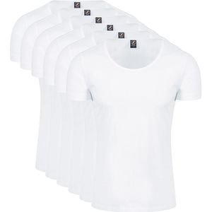 uitable Otaru T-hirt Brede Ronde Hal Wit 6-Pack