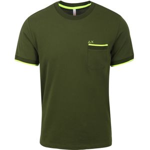 Sun68 T-Shirt Sall Stripe Donkergroen