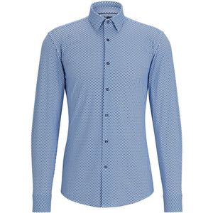 BOSS Hank Overhemd Print Blauw