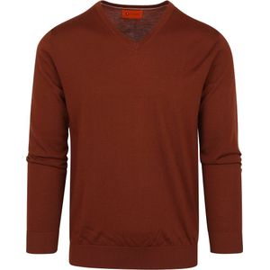 Suitable Pullover V-Hals Merino Brique