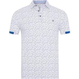 R2 Amsterdam Polo Piqué Print Lichtblauw