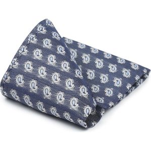 Suitable Zijde Pochet Blauw Print -