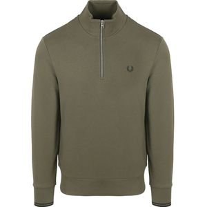 Fred Perry Half Zip Trui Olijfgroen