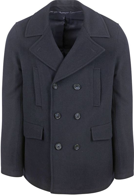 Suitable Caban Coat Wol Navy