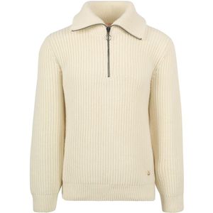 Armor-Lux Camionneur Half Zip Trui Wol Ecru