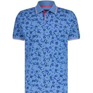 tate Of Art Piqué Polo Print Blauw