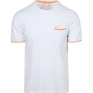 Sun68 Piqué T-Shirt Fluo Stripe Wit