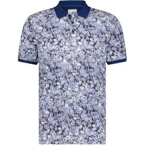 State Of Art Polo Pique Bloemenprint Donkerblauw