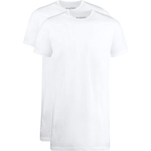 Sater 2-pack T-shirt Extra ang R-Neck Wit