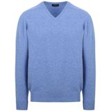 William Lockie Pullover Lamswol V Surf Mid Blue