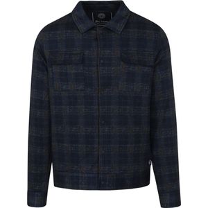 Blue Industry Overshirt Ruit Donkerblauw