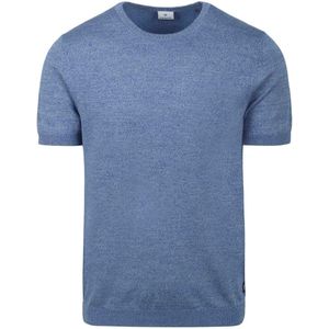 Blue Indutry Knitted T-hirt Melange Blauw