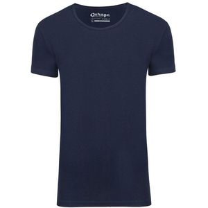 Garage 205 - Bodyfit T-shirt diepe ronde hals korte mouw navy S 95 katoen 5 elastan