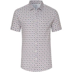 Desoto Short Seeve Jersey Overhemd Print Beige