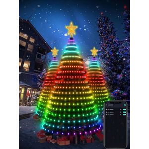 MagicGlow 1.50 - Slimme Kerstboomverlichting Net met RGB Kleuren, Bluetooth en App