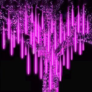Kerst - LED Meteoorregen Buis - 30 cm - Roze