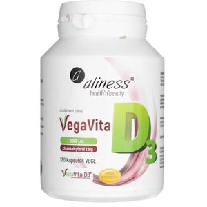 Aliness Natuurlijke vitamine D3 uit algen 2000 IU - 120 plantaardige capsules