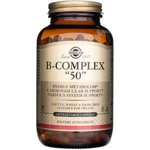 Solgar - Vitamine B-Complex 50 - Plantaardige Capsules - Pack van 250 - Hoge Potentie