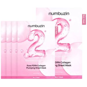 Numbuzin No.2 Rose PDRN Collagen Plumping Sheet Mask - 4 stuks
