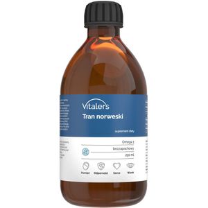 Vitaler's Omega-3 Noorse levertraan, Ongeparfumeerde smaak 1200 mg - 250 ml