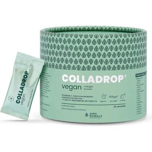 Aura Herbals Colladrop ® Vegan, Vollageen ® 2 000 mg, Citroen - 30 Zakjes