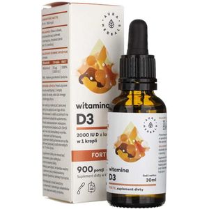 Aura Herbals Vitamine D3 FORTE, MCT, druppels 2000 IU - 30 ml