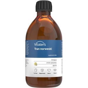 Vitaler's Omega-3 Noorse levertraan, Citroensmaak 1200 mg - 250 ml