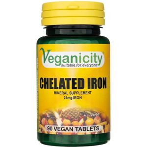 Veganicity Gecheleerd ijzer 24 mg - 90 tabletten