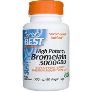 Doctor's Best Hoog Potente Bromelaïne 3000 GDU - 90 plantaardige capsules