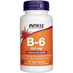 Now Foods - Vitamine B-6 - 100 mg - 100 Plantaardige Capsules