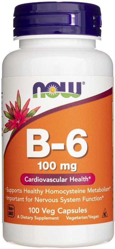 Now Foods - Vitamine B-6 - 100 mg - 100 Plantaardige Capsules