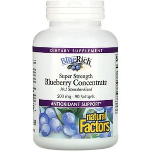 Natural Factors Super Strength Blueberry Concentrate 500 mg - 90 capsules