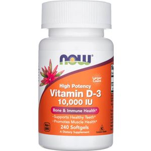 Now Foods - Vitamine D3 - 10000 IU - 240 Zachte Gels
