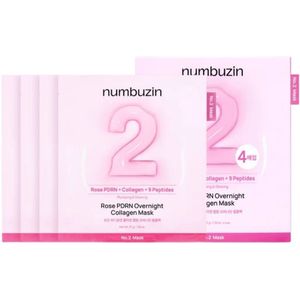 Numbuzin No.2 Rose PDRN Overnight Collagen Mask - 4 stuks