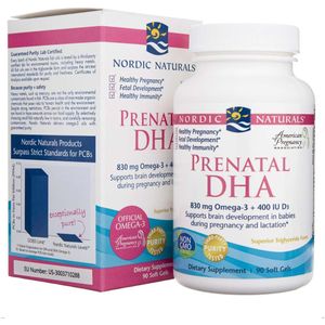 Nordic Naturals Prenataal DHA, Niet-gearomatiseerd 830 mg - 90 softgels