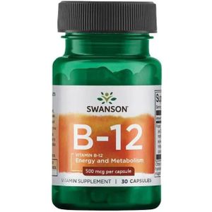 Swanson Vitamine B12 Cyanocobalamine 500 mcg - 30 Capsules