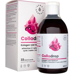 Aura Herbals Colladrop - vloeibaar viscollageen + vitamine C - 500 ml