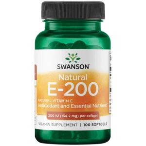 Swanson Natuurlijke vitamine E 200 IE - 100 Capsules