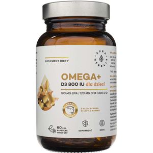 Aura Herbals Omega Vitamine D3 800 IE voor kinderen - 60 Twist-off Capsules