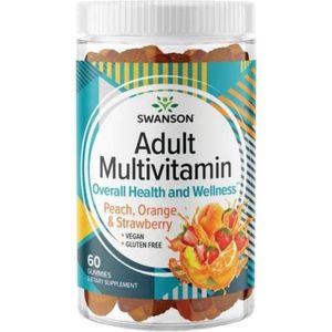 Swanson Multivitamine voor volwassenen, Perzik, Sinaasappel en St RAW bessen - 60 gummies