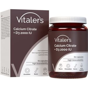 Vitaler's Calciumcitraat 1200 mg + vitamine D3 2000 IE - 60 capsules