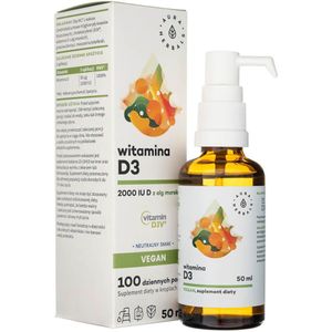 Aura Herbals Vitamine D3 2000 IU Vegan, druppels - 50 ml