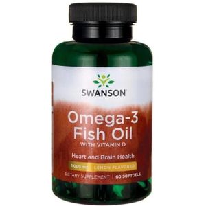 Swanson Omega-3 Visolie met Vitamine D - 60 Capsules
