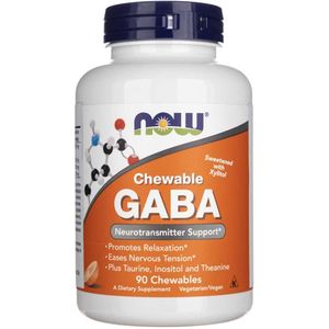 Now Foods GABA Oranje Smaak Kauwtabletten - 90 tabletten