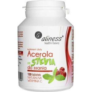 Aliness - Acerola met Stevia - Voedingssupplement - 120 Tabletten - Natuurlijke Vitamine C
