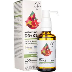 Aura Herbals Vitamine D3 2000 IU + K2 Vegan, druppels - 50 ml