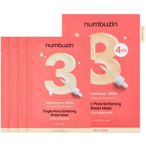 Numbuzin No.3 Tingle-Pore Softening Sheet Mask - 5 stuks