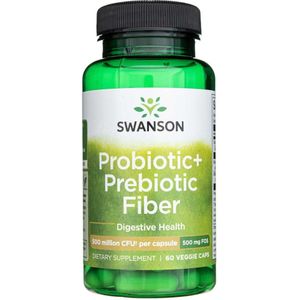 Swanson - Probioticum+ Prebioticum Fiber - 500 mg - 60 Plantaardige Capsules