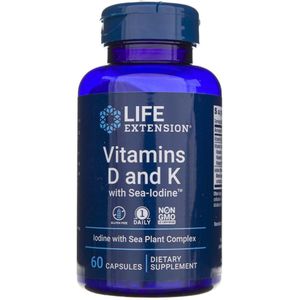 Life Extension - Vitamine D en K met Zeejodium - 60 Capsules
