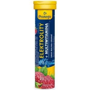 Protego Elektrolyten + Multivitamine, Framboos-Granaatappel - 20 bruistabletten